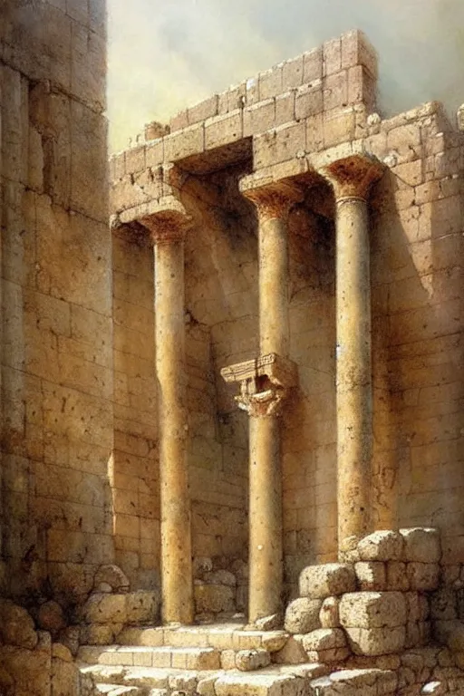 Image similar to (((((ancient israel roman temple . muted colors.))))) by Jean-Baptiste Monge !!!!!!!!!!!!!!!!!!!!!!!!!!!