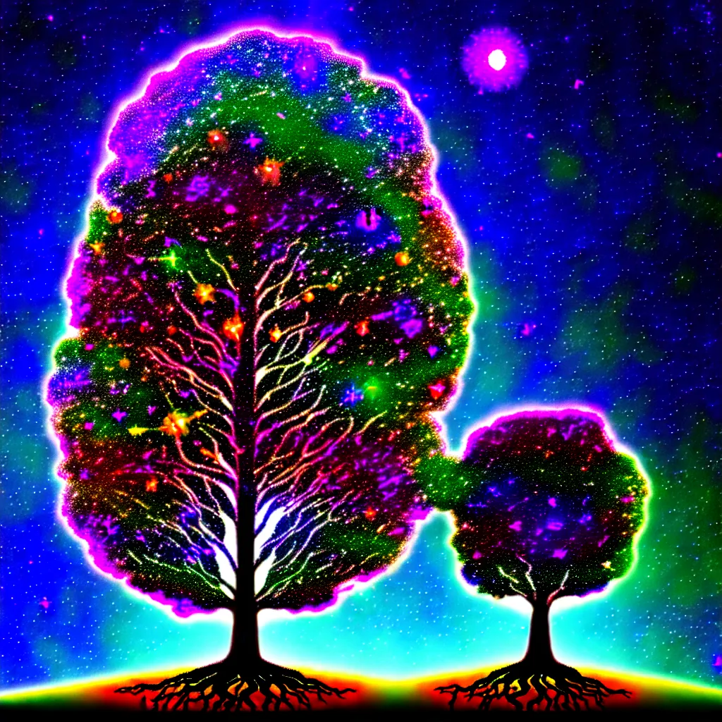 Prompt: cosmic tree of life in the universe, digital art