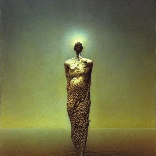 Prompt: arm reaching down from out of space, zdzislaw beksinski