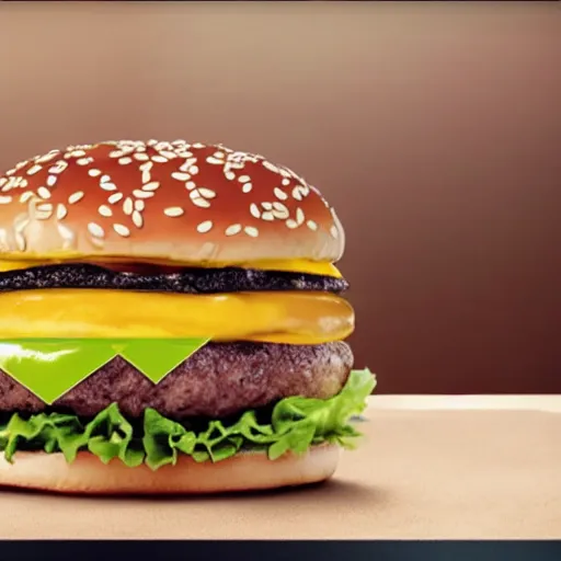 Image similar to an ad from macdonalds of a gold themed burger