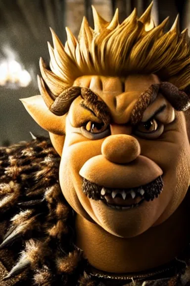 Image similar to very very intricate photorealistic photo of bowser in an episode of game of thrones, photo is in focus with detailed atmospheric lighting, award - winning details