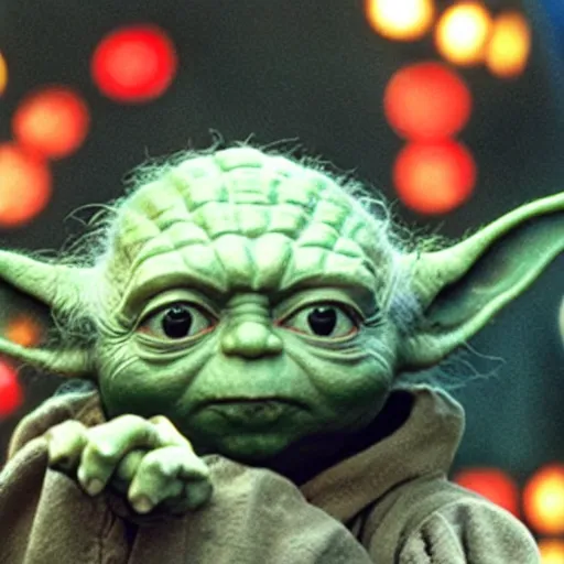 Image similar to yoda performing at woodstock