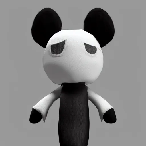 Image similar to cute fumo plush of a dream character that wouldn't look out of place in a surrealist painting, vray, black and white