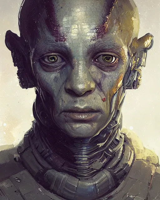 Image similar to detailed portrait alien, elite, by Ismail inceoglu dragan bibin hans thoma greg rutkowski Alexandros Pyromallis Nekro Rene Maritte Illustrated, Perfect face, fine details, realistic shaded, fine-face, pretty face