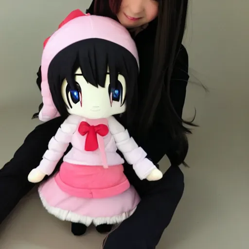 Image similar to cute fumo plush of an adorable childhood friend, chibi anime girl