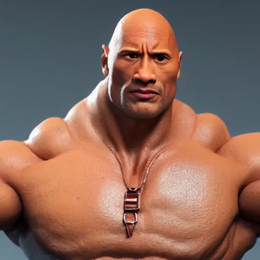 Prompt: Figurine of Dwayne the Rock Johnson, super detailed, photo realistic, cgsociety, by YCFCG