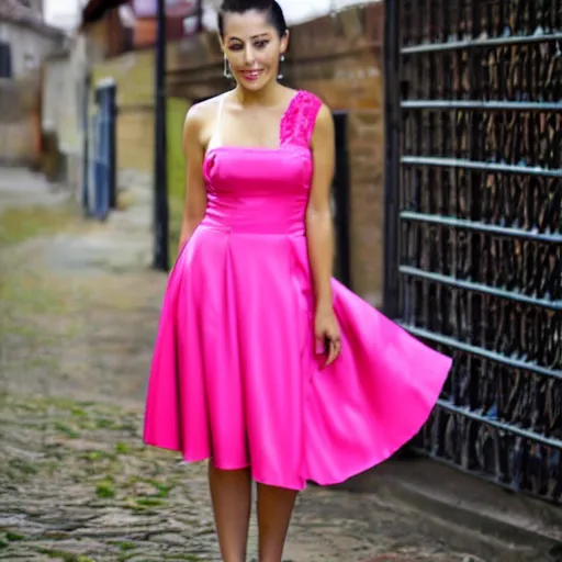 Image similar to colombian woman in pretty dress, smooth, elegant, shoulders, full body