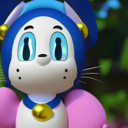 Image similar to doraemon with pearl earrings, 4 k photorealistic, cinematic