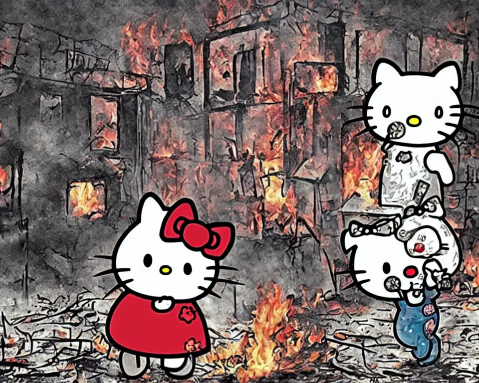 Hello kitty horror posters : r/weirddalle