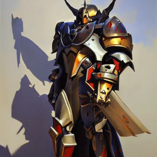 Image similar to greg manchess portrait painting of armored ainz ooal gown aka momon as overwatch character, medium shot, asymmetrical, profile picture, organic painting, sunny day, matte painting, bold shapes, hard edges, street art, trending on artstation, by huang guangjian and gil elvgren and sachin teng