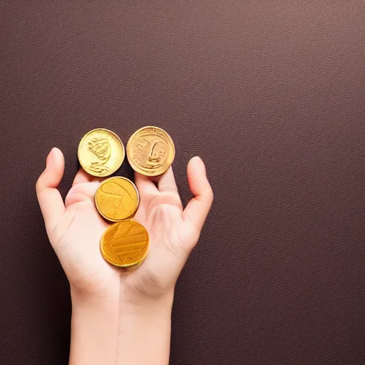 Image similar to Professional logo. Cat paw holding with a coin. Abstract, Pictorial.