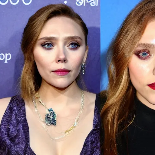 Prompt: elizabeth olsen mixed with scarlett johansson