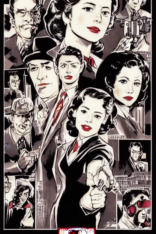 Image similar to Agent carter illustration concept art in the style of Amano, Yoshitaka