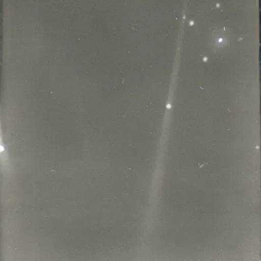 Image similar to a very bright flash in the sky, taken on a ww 2 camera, very high bloom ammount, realistic.