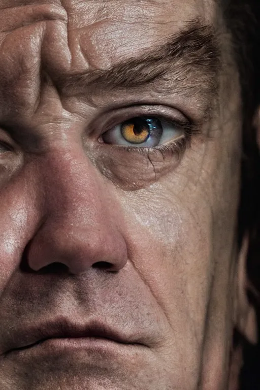 Image similar to lachlan murdoch with the eyes of sauron, realistic photograph by annie leibowitz, cinematic lighting