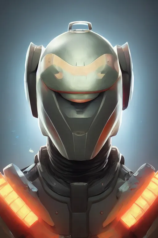 Image similar to epic mask helmet robot ninja portrait stylized as fornite style game design fanart by concept artist gervasio canda, behance hd by jesper ejsing, by rhads, makoto shinkai and lois van baarle, ilya kuvshinov, rossdraws global illumination radiating a glowing aura global illumination ray tracing hdr render in unreal engine 5