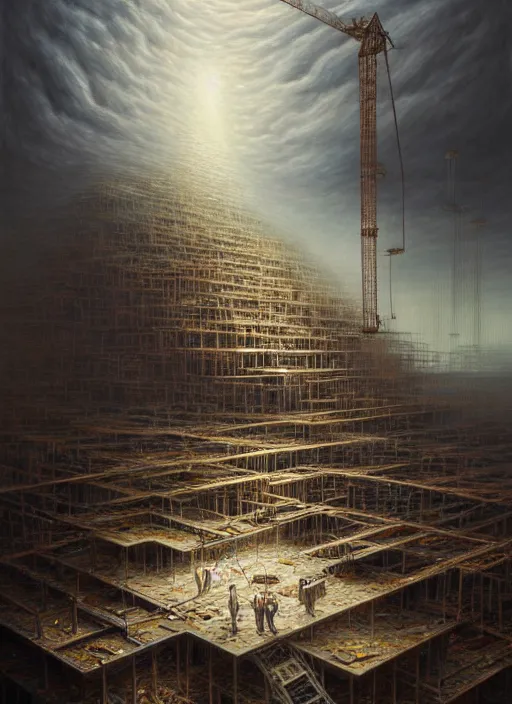 Image similar to a hyper-detailed 3d render like a Oil painting of the Construction of a Unified-Theory, surrealism!!!!! surreal concept art, lifelike, photorealistic, digital painting, aesthetic, smooth, sharp focus, Artstation HD, by Greg Rutkowski, Chris Tulloch McCabe, Valentina Remenar and Asher Duran,