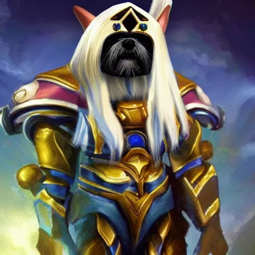 Prompt: shih tzu as a Protoss Commander in Starcraft Broodwar