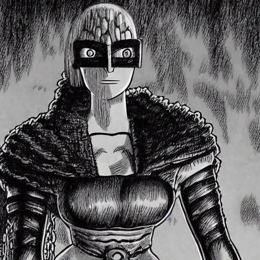 Prompt: marge simson from futurama in berserk anime drawn by kentaro miura