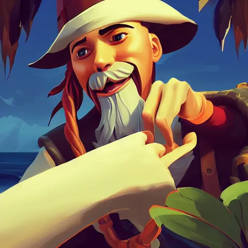 Image similar to painting jack the pirate on sea of thieves game avatar hero smooth face median photoshop filter cutout vector behance hd by jesper ejsing, by rhads, makoto shinkai and lois van baarle, ilya kuvshinov, rossdraws, illustration, art by ilya kuvshinov and gustav klimt