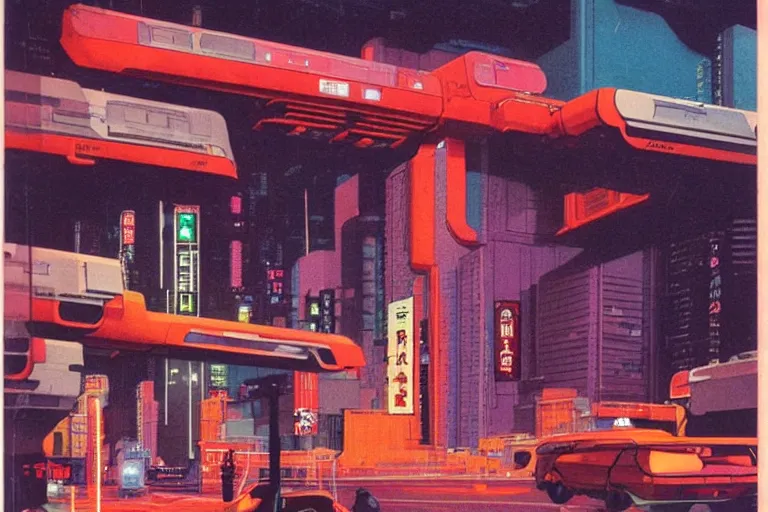 Image similar to 1 9 7 9 omni magazine cover of nakagin capsule tower with neo - tokyo streets behind it in cyberpunk style by vincent di fate