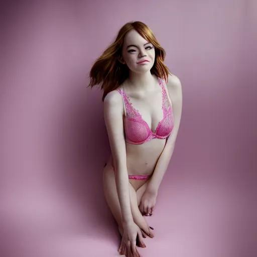 Image similar to Emma Stone in Victoria Secret, XF IQ4, f/1.4, ISO 200, 1/160s, 8K, RAW, contrast correction, symmetrical balance, in-frame