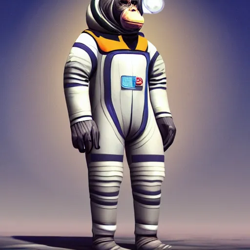 Prompt: chimpanzee left in space, wearing space suit. interesting 3 d character concept by tiger hkn and gediminas pranckevicius, maplestory, game art, hyper detailed, character modeling, cartoon, cinematic, raytrace, concept art, trend on behance 3 d art, v - ray, maya, c 4 d