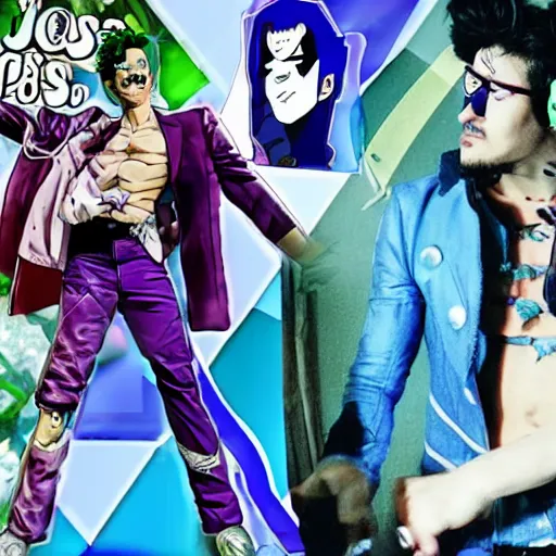 Image similar to markiplier in jojo's bizarre adventure