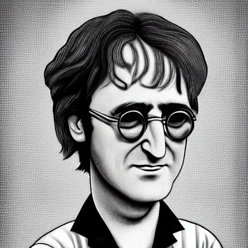 Image similar to john lennon in the style of the simpsons, hd, intricate detail, high resolution
