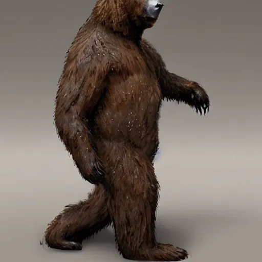 Prompt: wooden sculpture detailed and full body of a bear, hyper realistic, greg rutkowski, trending at artstation