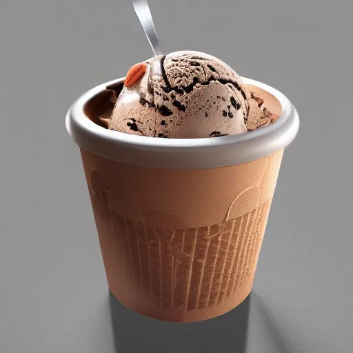 Image similar to A Photograph of an Ice Cream, Designed in a Brutalist Way, 8k, exquisite detail, photorealistic