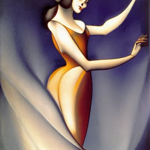 Prompt: a woman dancing by lempicka.