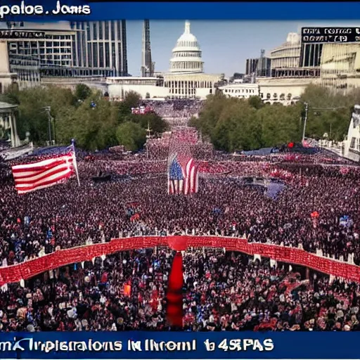 Image similar to Alex Jones inauguration, 4k, photo realistic
