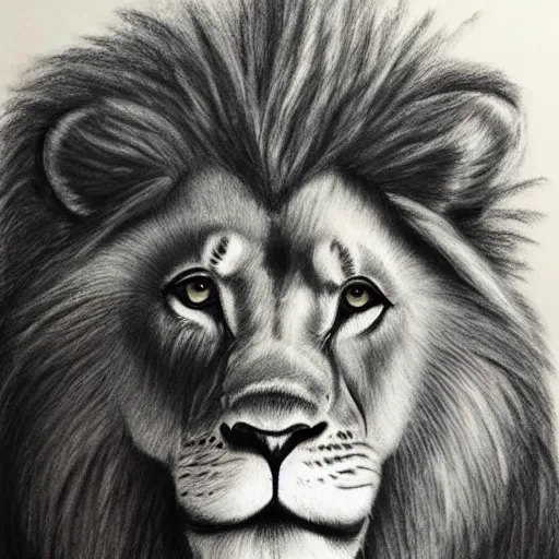 Original White Charcoal Lion Drawing+Progress Photos — Steemit