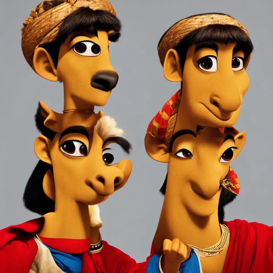 Image similar to Real life Kuzco from The Emperor's New Groove (2000). Professional Studio. Portrait in the style of Martin Schoeller. 4K. Ultra Detailed. Close-up. Low Light.