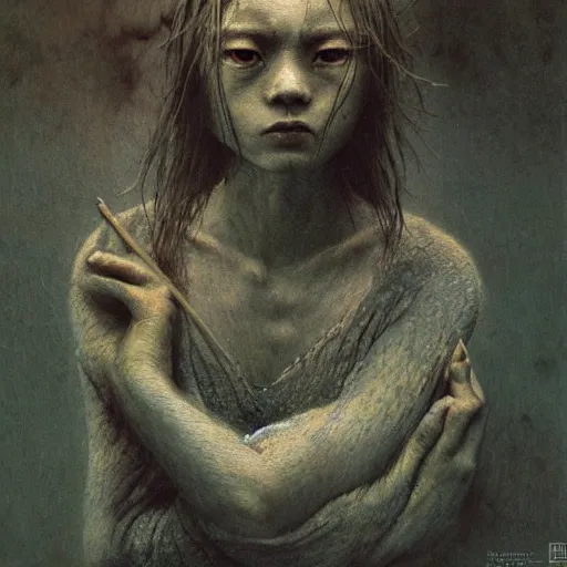 Prompt: by waterhouse, by beksinski, high quality, photograph portrait of victorian yokai, haunting, extremely detailed and intricate, octane render, unreal engine, 8 k