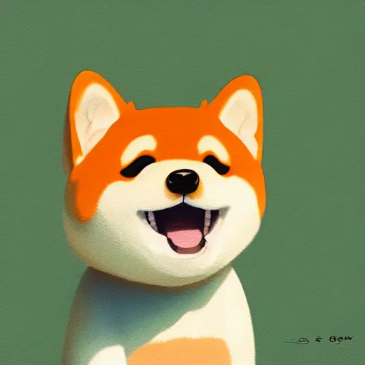 Image similar to goro fujita ilustration a happy baby shiba inu by goro fujita, painting by goro fujita, sharp focus, highly detailed, artstation