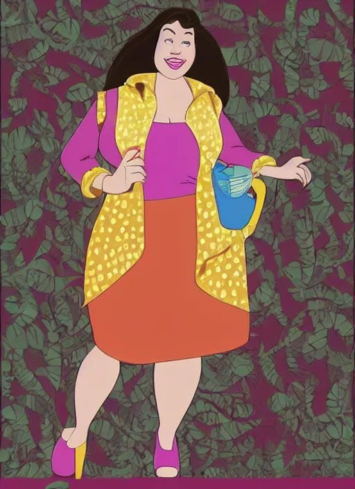 Prompt: a plus-size woman in the style of modern Disney