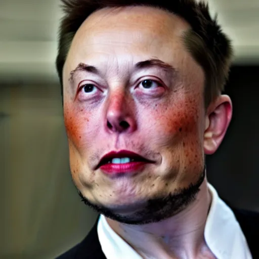 Image similar to elon musk wearing orange facepaint