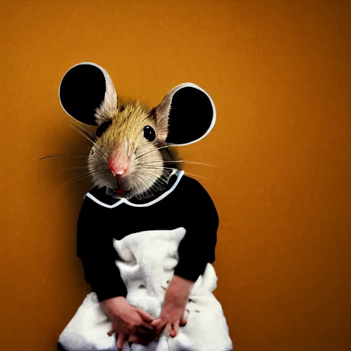 Prompt: mouse dressed as rapper, cinematic realistic photo