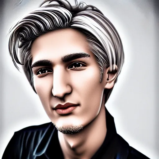 Image similar to really handsome gigachad xqc, portrait photograph : : realistic : : 1 dslr : : 1 - - quality 2