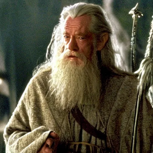 Image similar to A Still of Patrick McGoohan as Gandalf in The Lord of the Rings (2001)