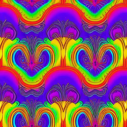 Image similar to lisa frank psychedelic rainbow wallpaper line art vector