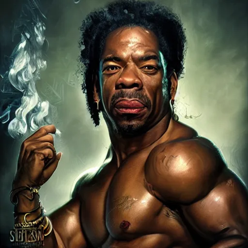 Image similar to busta rhymes as sho nuff, digital painting, extremely detailed, 4 k, intricate, brush strokes, mark arian, artgerm, bastien lecouffe - deharme