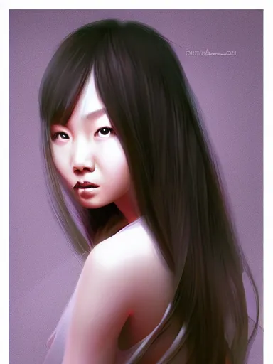Image similar to asian girl, portrait, digital painting, elegant, beautiful, highly detailed, artstation, concept art