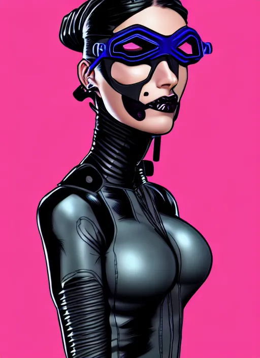 Prompt: portrait of cyberpunk catwoman