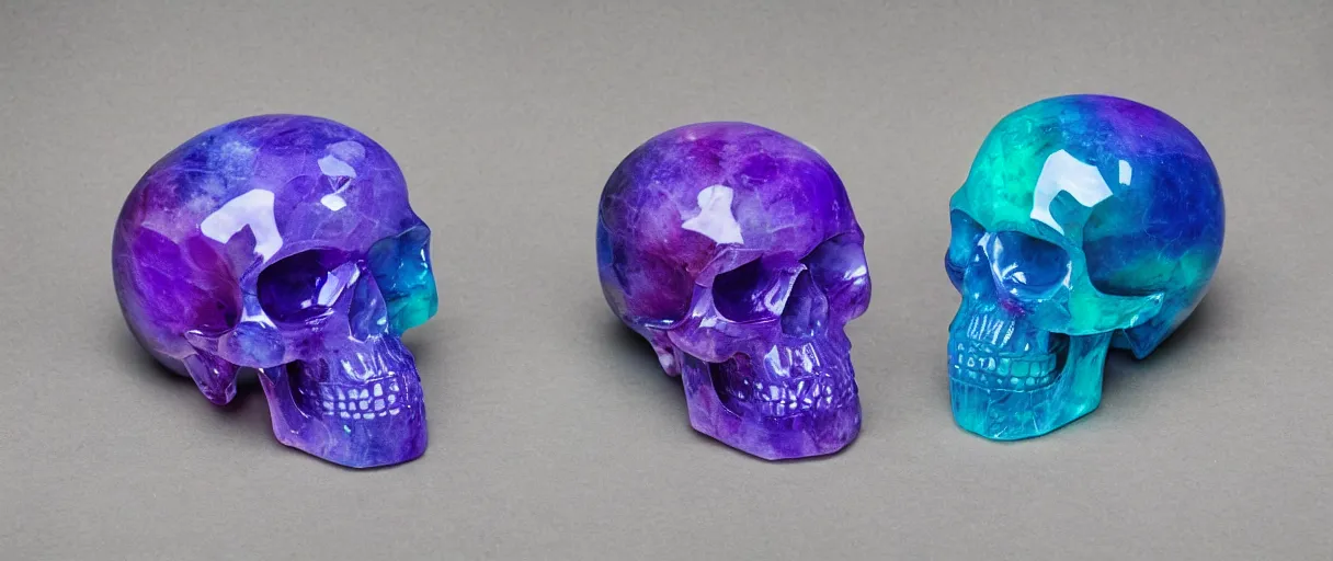 Prompt: flourite crystal skull, twitch emote, full of blood