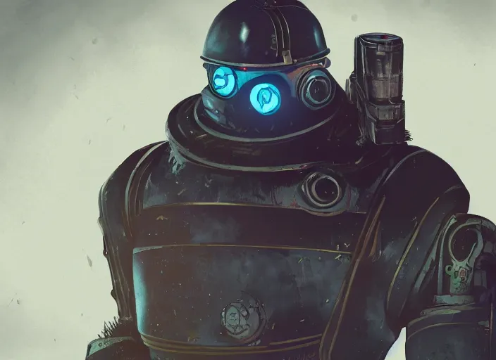 Prompt: cyber penguin in fallout 4, horror scene, artgerm, rutkowski, tooth wu, beeple, and intricate