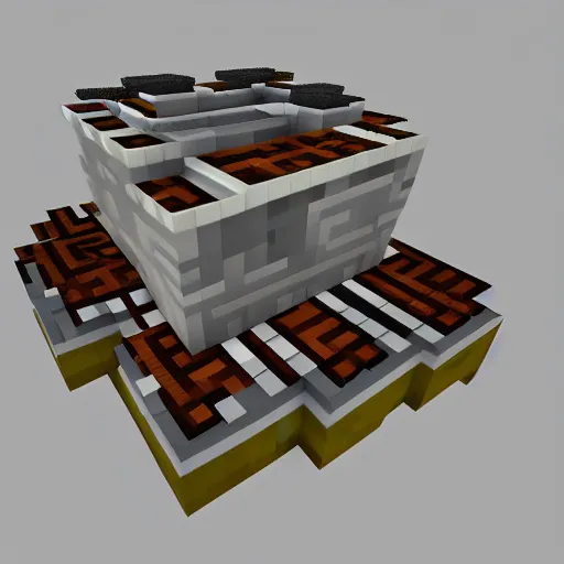 Prompt: blocky Minecraft architecture detailed bauhaus by the designers republic-n 9