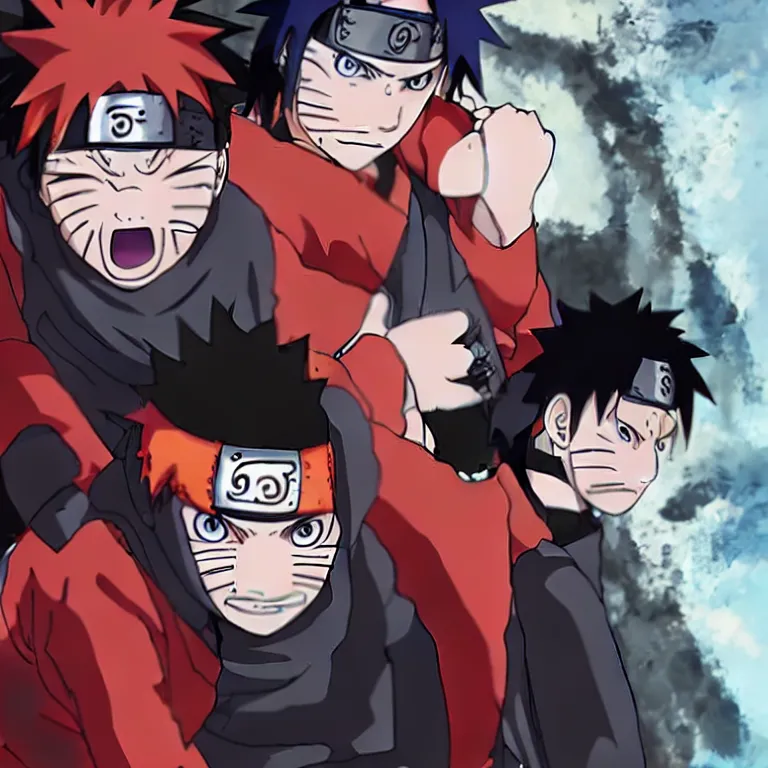 Prompt: naruto using sharingan for the first time, anime,